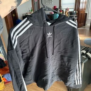 ADIDAS cropped black & white hoodie